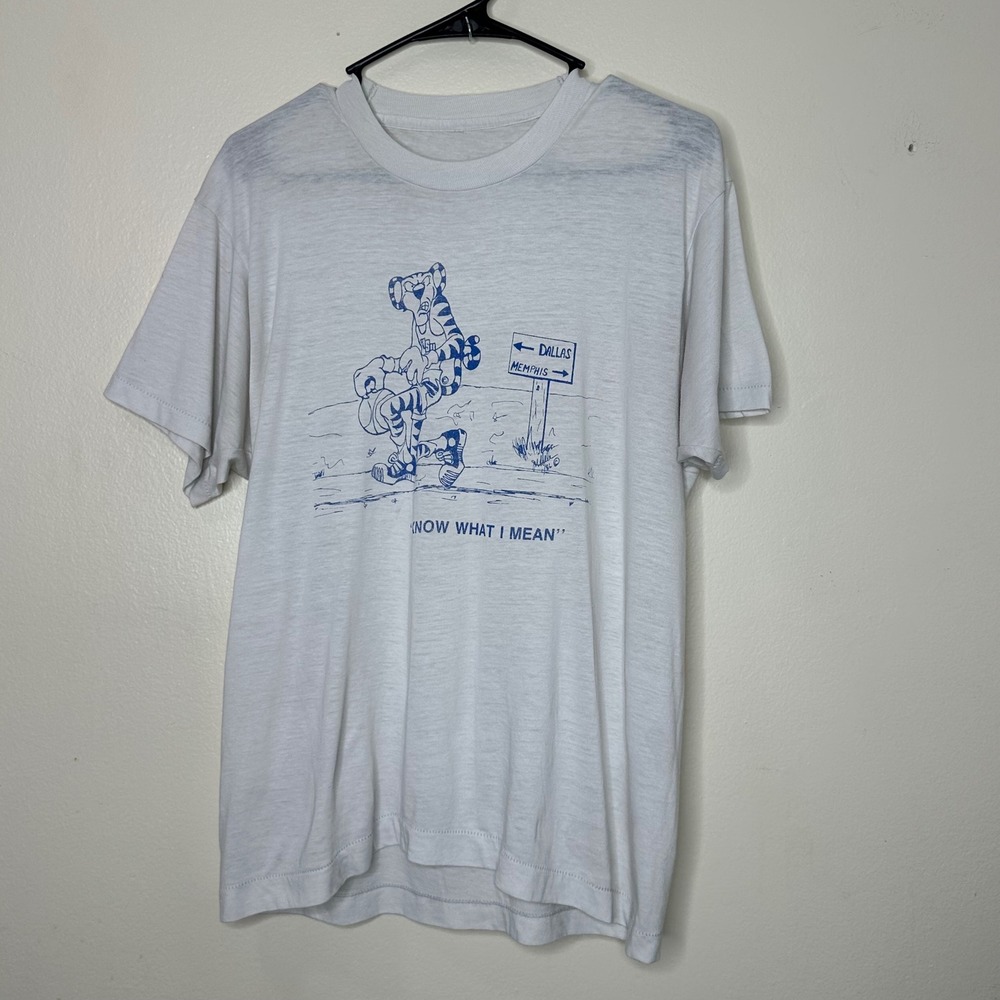 Vtg 1986 Memphis State Tigers Basketball Shirt Medium Final 4 NCAA Single Stitch